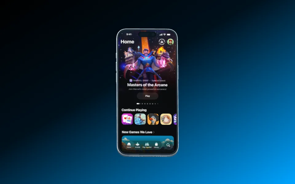An iPhone 16 Pro Max straight on, centered with plenty of room around it.
