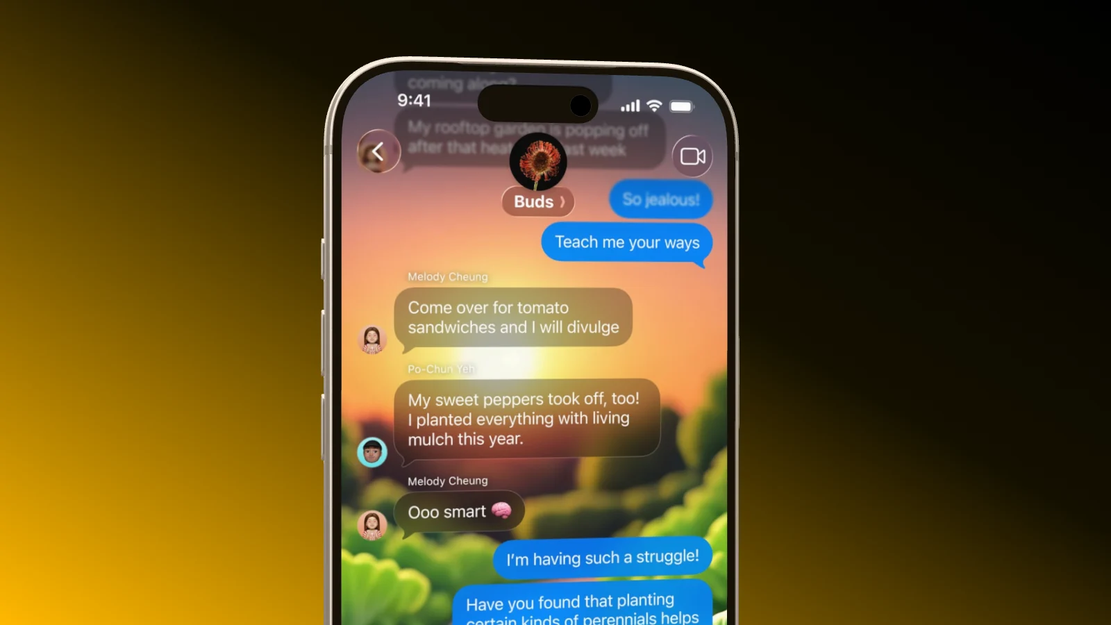 The camera travels over the screen of an iPhone 17 Pro, then the phone spins around once.