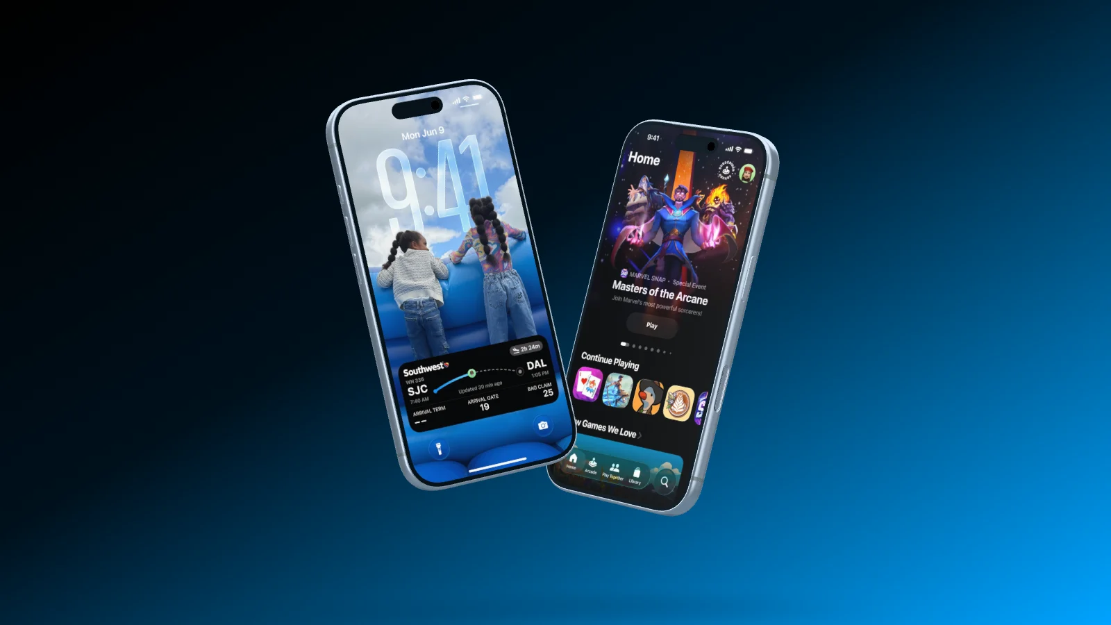 Two iPhone 17 Pro floating as mirror images of each other.
