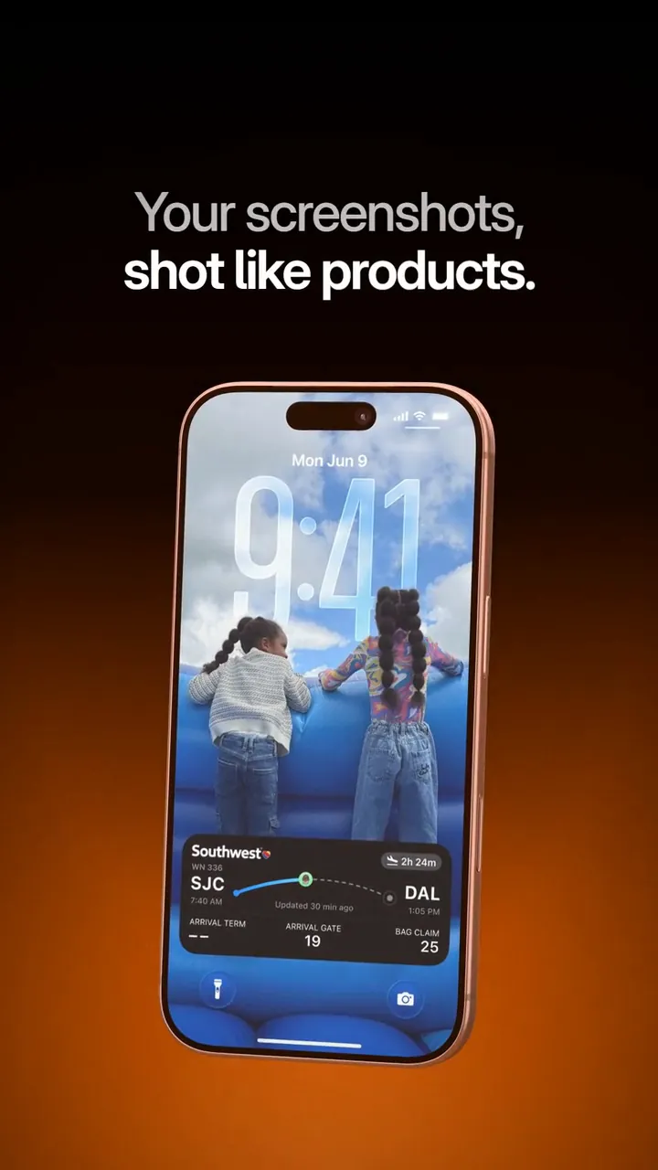 A still from the Showoff trailer: an iPhone with its lock screen on orange